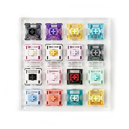 Akko 16-Key Switch Tester Mechanical Keyboards Acrylic Testing Tool Mechanical Keyboard Switches with Dust-Proof Cover