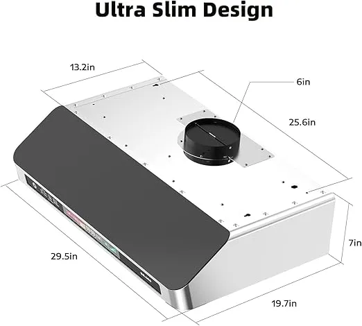Under Cabinet Range Hood 30 Inch with Voice/Gesture/Touch Control, 900 CFM Kitchen Hood Vent with 4-Speed Exhaust Fan, Memory Mode, Adjustable Lights, Baffle Filters