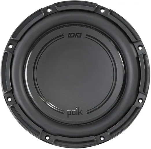 Polk Audio DB1042 SVC - DB+ Series 10" Shallow Subwoofer for Marine/Car Sound System, 30Hz-200Hz Frequency Response, Single 4-Ohm Voice Coils & Polypropylene Woofer Cone