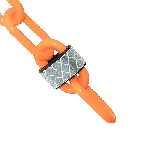 Mr. Chain Reflective Plastic Barrier Chain, Safety Orange, 2-Inch Link Diameter, 25-Foot Length (52012-25)