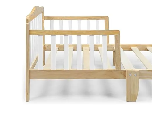 Olive and Opie Twain Toddler Bed in Natural and White