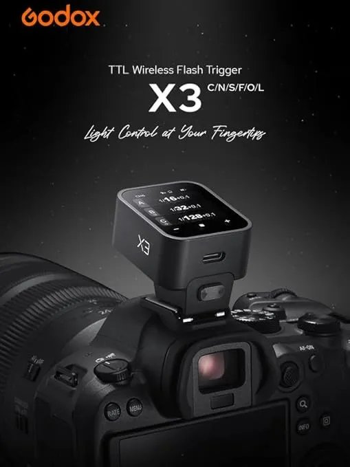 Godox X3 Trigger for 𝗦𝗼𝗻𝘆 【 Godox Trigger for Sony X3 S 】 X3S TTL Wireless Flash Trigger for 𝗦𝗼𝗻𝘆, OLED Touchscreen Flash Transmitter,Built-in Lithium Battery (Xpro-S/XProII-S Upgrade