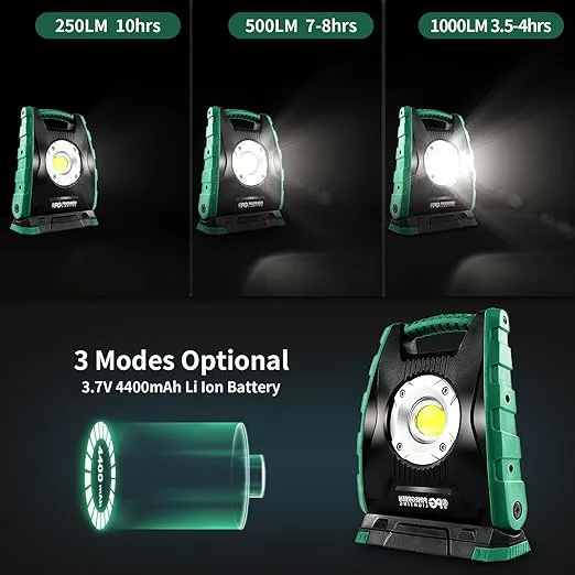 1000LM Rechargeable Work Light - Portable LED Work Light with Magnetic Base 180° Rotation Stand, 5000K Bright Emergency Light USB-C Fast Charging for Car Repairing, Camping