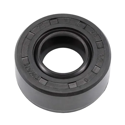 uxcell Oil Seal, TC 12mm x 25mm x 10mm Nitrile Rubber Cover Double Lip with Spring for Bearing Shaft, Black Pack of 1