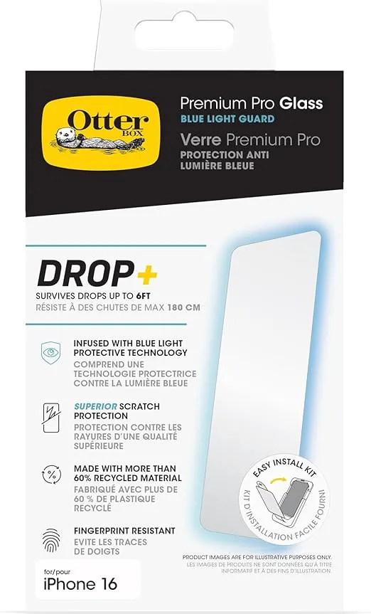 OtterBox iPhone 16 Premium Pro Blue Light Screen Protector