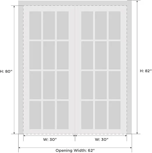 SARTODOORS Solid French Double Doors 60 x 80 inches Frosted Glass | Quadro 4002 Matte Black | Wood Solid Panel Frame Trims | Closet Bedroom Sturdy Doors