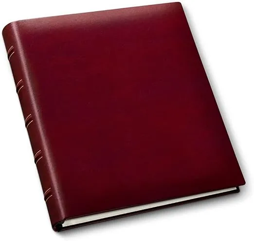 Gallery Leather Photo Album 4x6-3 Ring Binder Photo Album, 60 Pages for 120 Photos, Fillable, Can Fit 8x10 and 5x7 Photos, Handcrafted - Acadia Burgundy - 11.75 x 10.5 ", Gallery