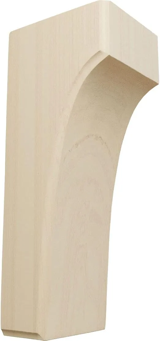 Ekena Millwork BKTW04X04X10CVRW Clarksville Wood Brackets, 3 1/2"W x 4"D x 10"H , Rubberwood