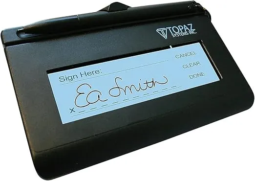 Topaz SignatureGem T-LBK462-HSB-R 1X5 Backlit LCD Signature Capture Pad USB Connection