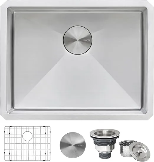 Ruvati 23 x 18 x 12 inch Deep Laundry Utility Sink Tight Radius Undermount 16 Gauge Stainless Steel - RVU6125