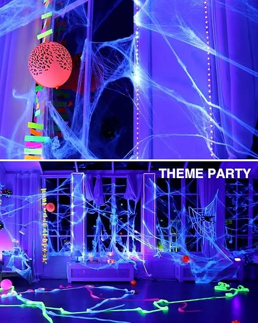 Onforu 32.8ft LED Black Light Strip Kit, 600 Units Lamp Beads, 12V Flexible Blacklight Fixtures, 10m Ribbon, Non-Waterproof for Glow Party, Indoor Birthday, Body Paint,Halloween