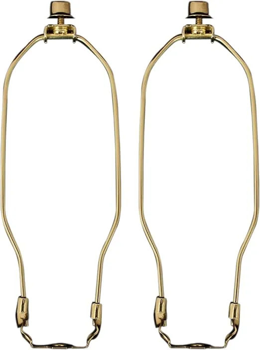 Royal Designs, Inc. Heavy Dutty Lamp Harp Kit With Table Lamp Harp Holder, 10 inch, Polished Brown Base, Set of 2