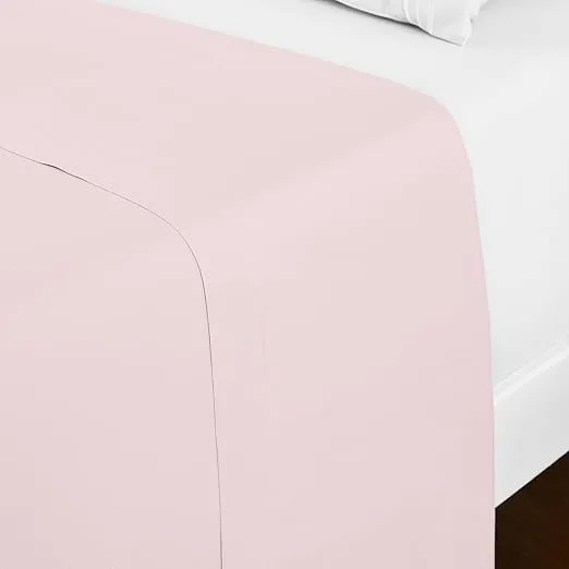 Mellanni King Size Flat Sheet - Iconic Collection Bedding Sheets - Hotel Luxury, Extra Soft, Cooling Sheet- Wrinkle, Fade, Stain Resistant - 1 Flat Sheet Only (King, Blush Pink)