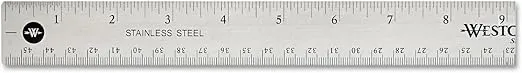 Westcott 10417 Stainless Steel Office Ruler with Non Slip Cork Base, 18-Inch
