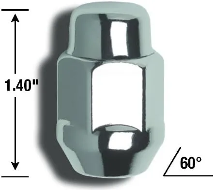 Gorilla Automotive 91743 Acorn Bulge Chrome Lug Nut and Lock System (14mm x 1.50 Thread Size)