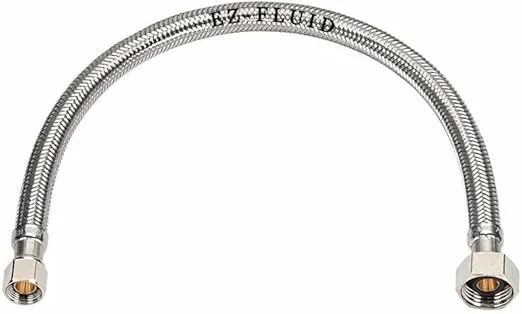 EZ-Fluid (1) 9" Water Supply Line,1/2" Fip x 3/8" Comp LF,Brass Nuts,Universal Stainless Steel Braided Faucet Water Supply Line Connector,Water Supply Hose Connector Lines,Kitchen,Bath Sink Faucet