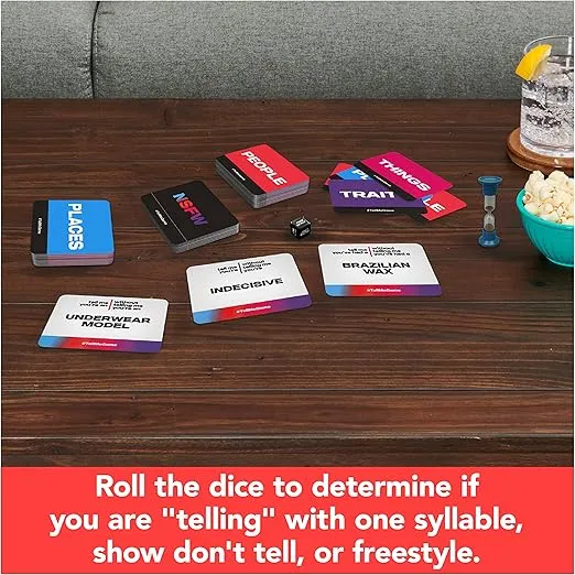 Spin Master Games, Tell Me Without Telling Me Viral Adult Party Game for Bachelorette Parties, College, Birthday, Friendsgiving, Gifts for Ages 18+