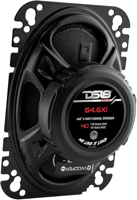 DS18 G4.6Xi GEN-X 4x6 2-Way Coaxial Speakers 135 Watts Max Power 45 Watts RMS 4-Ohm Mylar Dome Tweeters with Neodymium Magnet - Clarity Unparalled by Other Speakers in Their Class - 2 Speakers