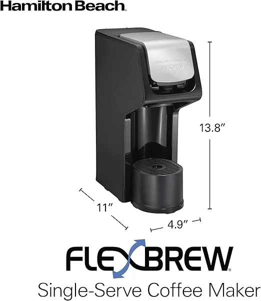 Hamilton Beach 49900 FlexBrew Single-Serve Coffee Maker Compatible with Pod Packs and Grounds, Black - Next Gen