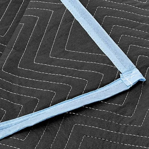 Sure-Max 4 Moving & Packing Blankets - Ultra Thick Pro - 80" x 72" (65 lb/dz weight) - Professional Quilted Shipping Furniture Pads Black