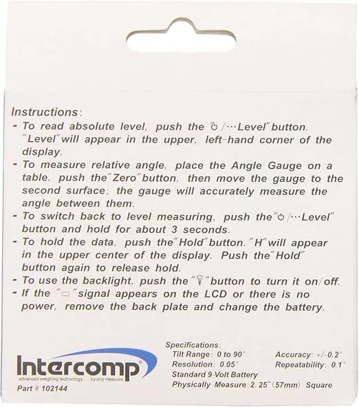 Intercomp 102144 Digital Angle Gauge with Magnetic Base