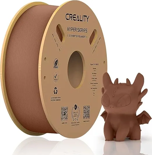 Official Creality Hyper PLA Filament 1.75mm, High Speed PLA 30-600mm/s 3D Printer Filament PLA, Dimensional Accuracy +/-0.02mm, Fit Most FDM 3D Printers,1KG(2.2lbs) Spool Brown