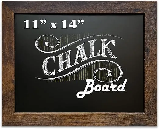 Loddie Doddie Magnetic Chalkboard for Wall Decor - 11" x 14" Rustic Frame - Easy-to-Erase Black Board - Framed Magnet Blackboard - Hanging Black Chalkboards - Framed Chalkboard - Wall Chalkboard