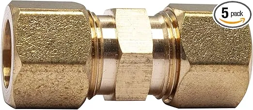 LTWFITTING 1/2-Inch OD Compression Union,Brass Compression Fitting(Pack of 5)