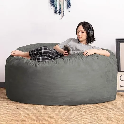 Jaxx 5 Foot Saxx - Big Bean Bag Chair for Adults, Charcoal