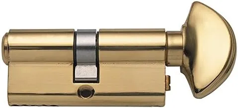 Rockwell Security 360 Degree European Profile Cylinder Lock Solid Brass for Commercial and Residential Doors Fits 1 3/4 Inch Thick Door Brass Finish