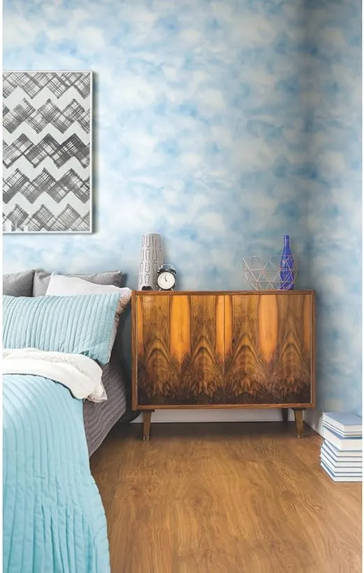 RoomMates RMK10708WP Sky Blue Cloud Peel and Stick Wallpaper, Roll