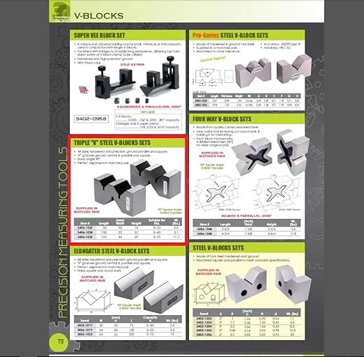HHIP 3406-1032 50L x 20W x 14H mm Triple "V" Steel V-Block Set