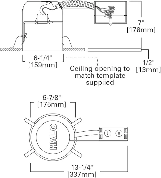 Halo H7RICT, 6" Housing IC Remodel Housing 120V Line Voltage