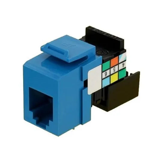 Leviton 41106-RL6 6P6C Voice Grade QuickPort Connector, Blue