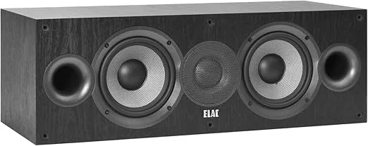 ELAC Debut 2.0 C5.2 Center Channel Speaker, Black - 1” Cloth Dome Tweeter & Dual 5.25” Aramid Fiber Woofers - 2-Way Bass Reflex - Up to 35,000 Hz Response