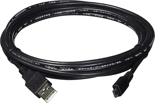 Monoprice USB Type-A to Micro Type-B 2.0 Cable - 5-Pin 28/28AWG Black 10ft 5-Pack (139908)