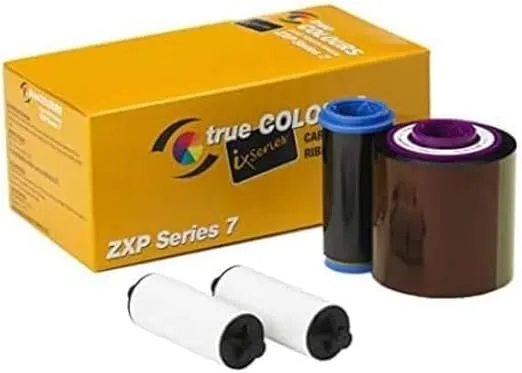 ZEBRA Technologies 800077-742 True Colors IX Series Color Ribbon for ZXP Series, 7 Compatible, Ymcko, 750 Labels per Roll