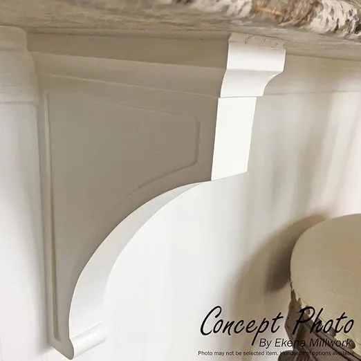 Ekena Millwork BKTW02X06X06EARW Eaton Wood Wood Brackets, 1 3/4"W x 5 1/2"D x 5 1/2"H , Rubberwood