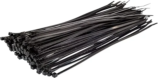 GTSE 12 Inch Black Zip Ties, 100 Pack, 40lb Strength, UV Resistant Long Nylon Cable Ties, Self-Locking 12" Tie Wraps