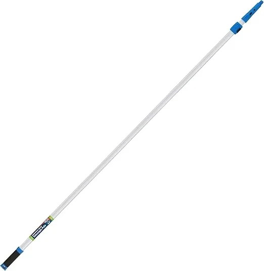 Unger Professional Connect & Clean 6’-12’ Aluminum Telescopic Extension Pole with Locking Cone & Quick-Flip Clamp – Compatible with Cleaning Tool Attachments, Window Cleaning & Dusting Tool