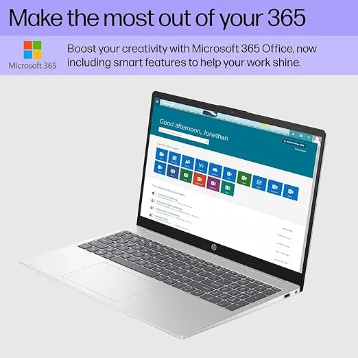 HP Newest Essential 15.6" Laptop, Intel N200 Quad-Core Processor, 16GB RAM, 256GB Storage (128GB SSD+128GB WOWPC USB), WiFi & Bluetooth, HDMI, Up to 11hrs Battery Life, Windows 11, 1 Year Office 365