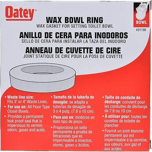Oatey 31190 Heavy Duty Wax Bowl Ring, 3" or 4" waste lines