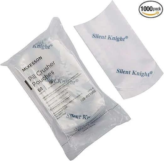 McKesson Pill Crusher Pouches, Single Use, Disposable, Clear, 50 Count, 20 Packs, 1000 Total, 50 Count, 20 Packs, 1000 Total