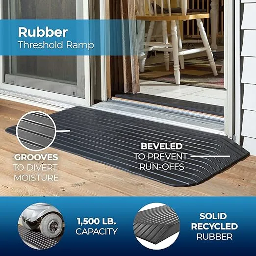 Silver Spring Solid Rubber Threshold Ramp - 1-1/2" Rise