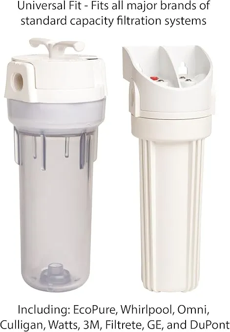 EcoPure EPW2P Pleated Whole Home Replacement Water Filter-Universal Fits Most Major Brand Systems (2 Pack), 2 Count (Pack of 1), White/Blue