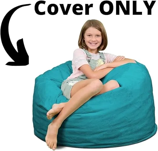 ULTIMATE SACK 3000 (3 ft.) Bean Bag Chair Cover in Multiple Colors: Cover ONLY. (3000, Navy Suede)