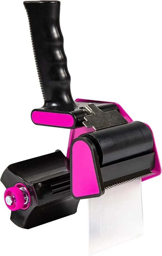 The Orignal Pink Box® Packing Tape Gun Dispenser for 3-Inch Wide Tape, Pink