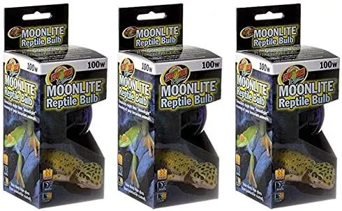 Zoo Med 3 Pack of Moonlite Reptile Terrarium Bulbs, 100 Watts