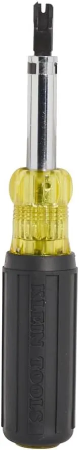 Klein Tools VDV001-081 Multi-Bit Screwdriver, Punchdown Screwdriver Bayoneted-Style Multi-Tool with Heavy-Duty Blade Barrel for Bit Storage