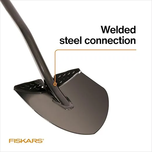 Fiskars Garden Shovel for Digging, Heavy Duty Steel Gardening Tool with Straight Handle